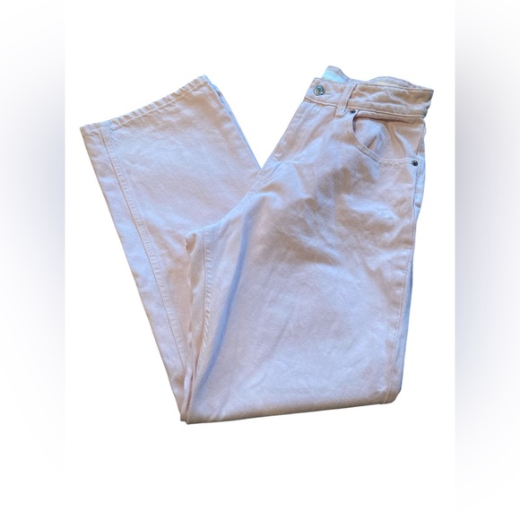 H&M Light Pink Loose Straight High Jeans. 100% Cotton. Size 8. - Picture 8 of 9